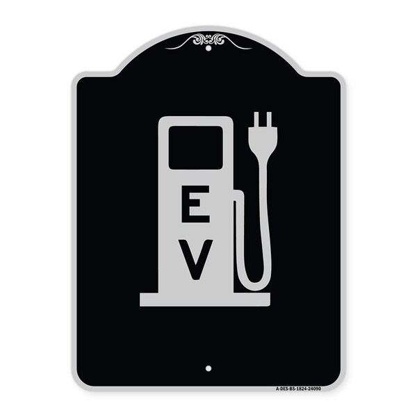 Ev Electric Vehicle Charging Station Heavy-Gauge Aluminum Sign, 24" x 18", BS-1824-24090